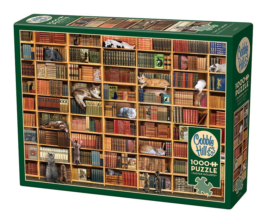 Cobble Hill Puzzles > Jigsaw Puzzles The Cat Library (1000 Piece Puzzle) 625012401395 40139