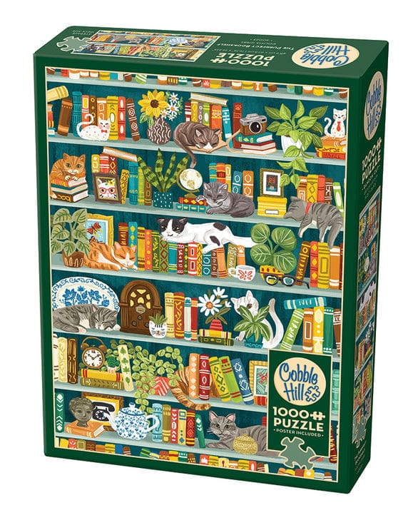 Cobble Hill Puzzles > Jigsaw Puzzles The Purrfect Bookshelf (1000 Piece Puzzle) 625012400237 40023