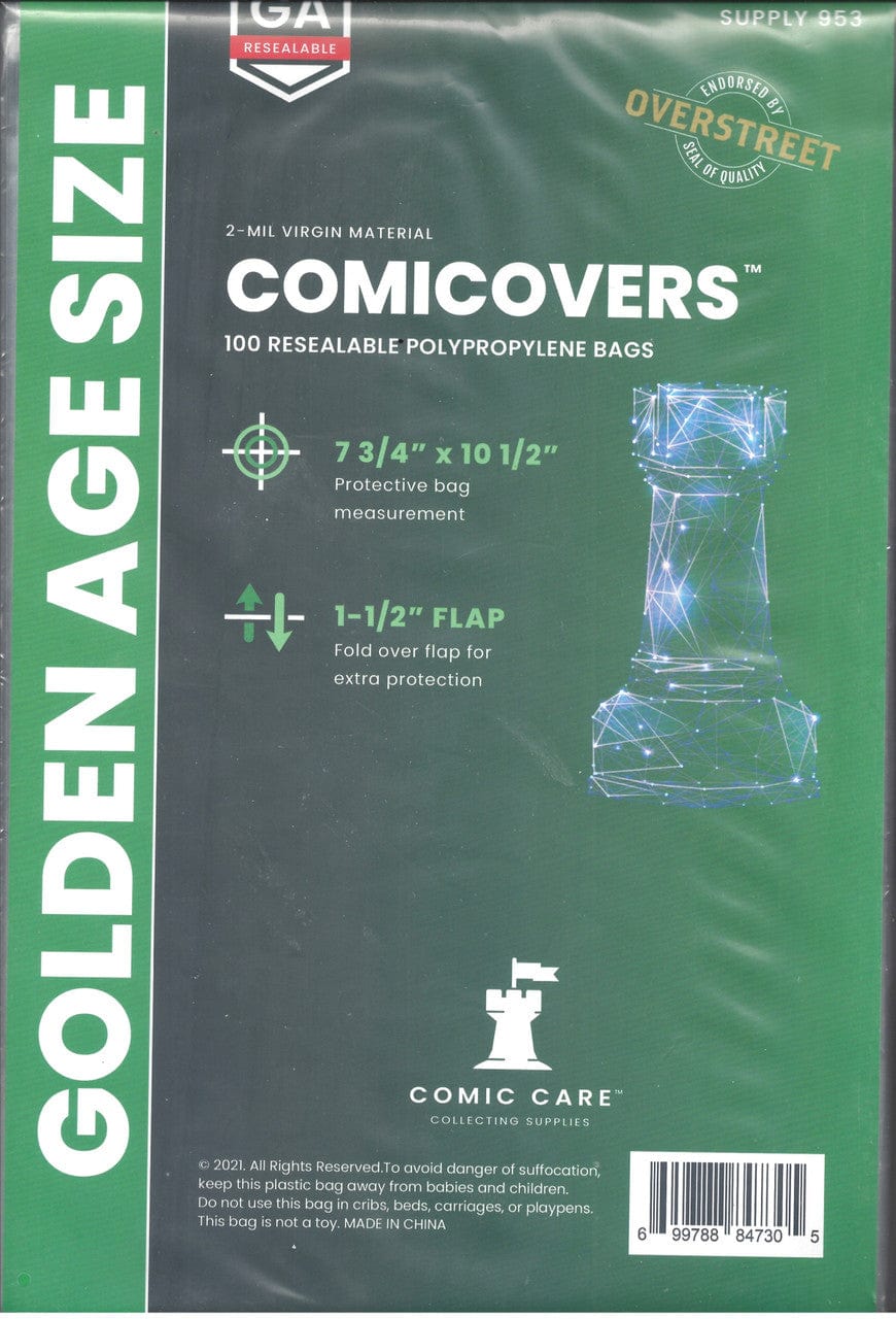 ComiCare Comic Supplies Golden Age - 7 3/4" x 10 1/2" Comic Resealable 699788847305 CC-699788847305