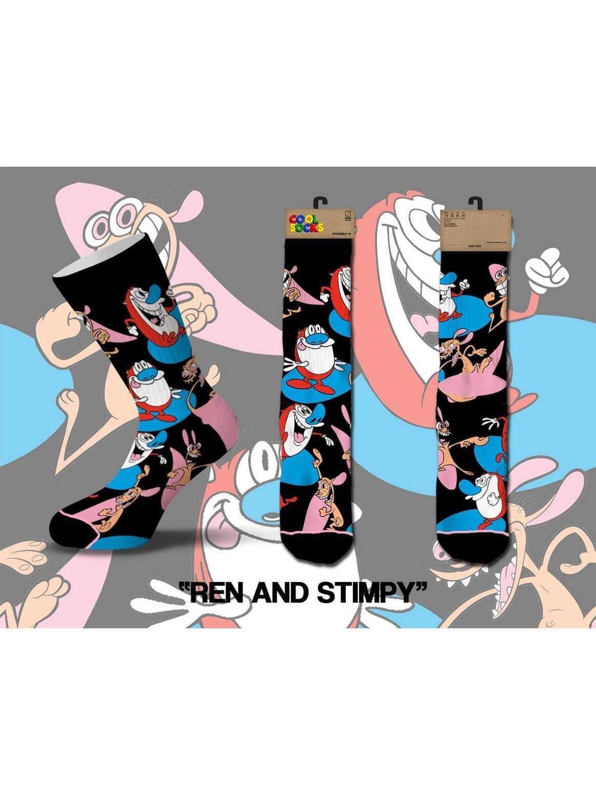 Cool Socks Apparel > Socks Ren & Stimpy Socks 814673026089 CSNKRNST