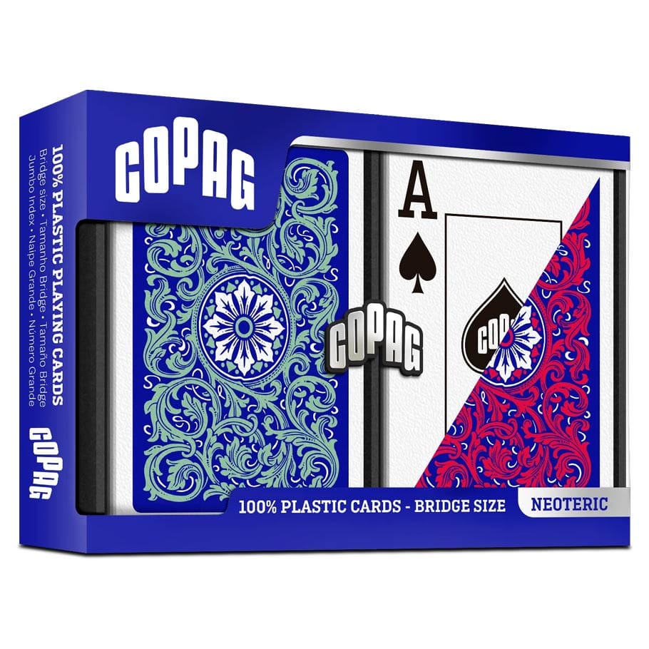 COPAG Games > Playing Cards Playing Cards: COPAG: Neoteric: Plastic Bridge Size Jumbo Index Blue/Green/Red 2-Pack 831705000268 JKR130015505