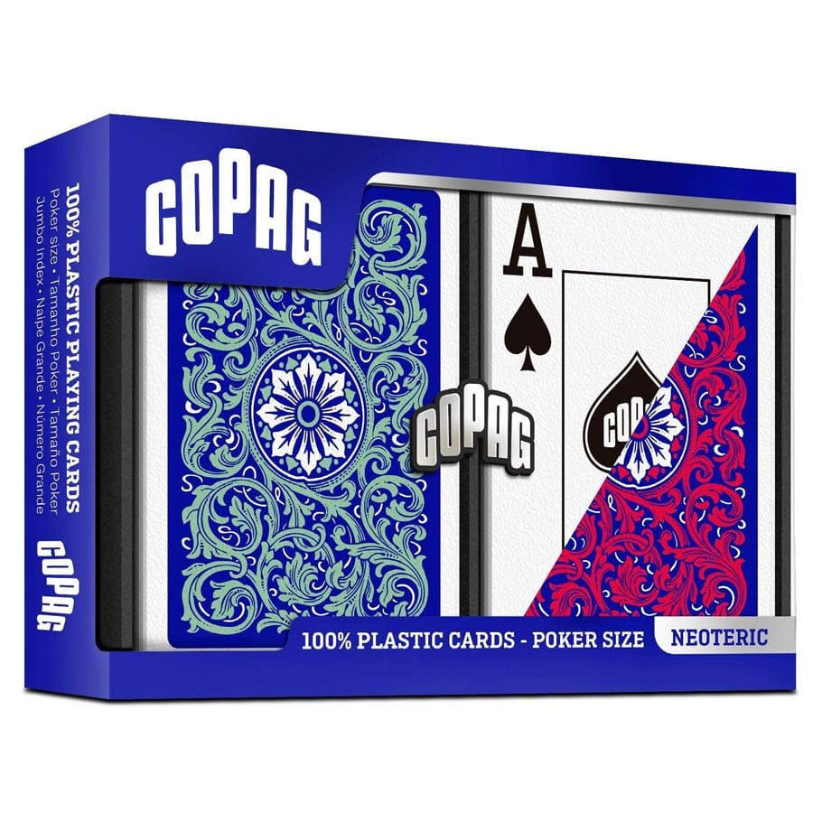 COPAG Games > Playing Cards Playing Cards: COPAG: Neoteric: Plastic Poker Size Jumbo Index Green/Blue/Red 2-Pack 831705006079 JKR130015517
