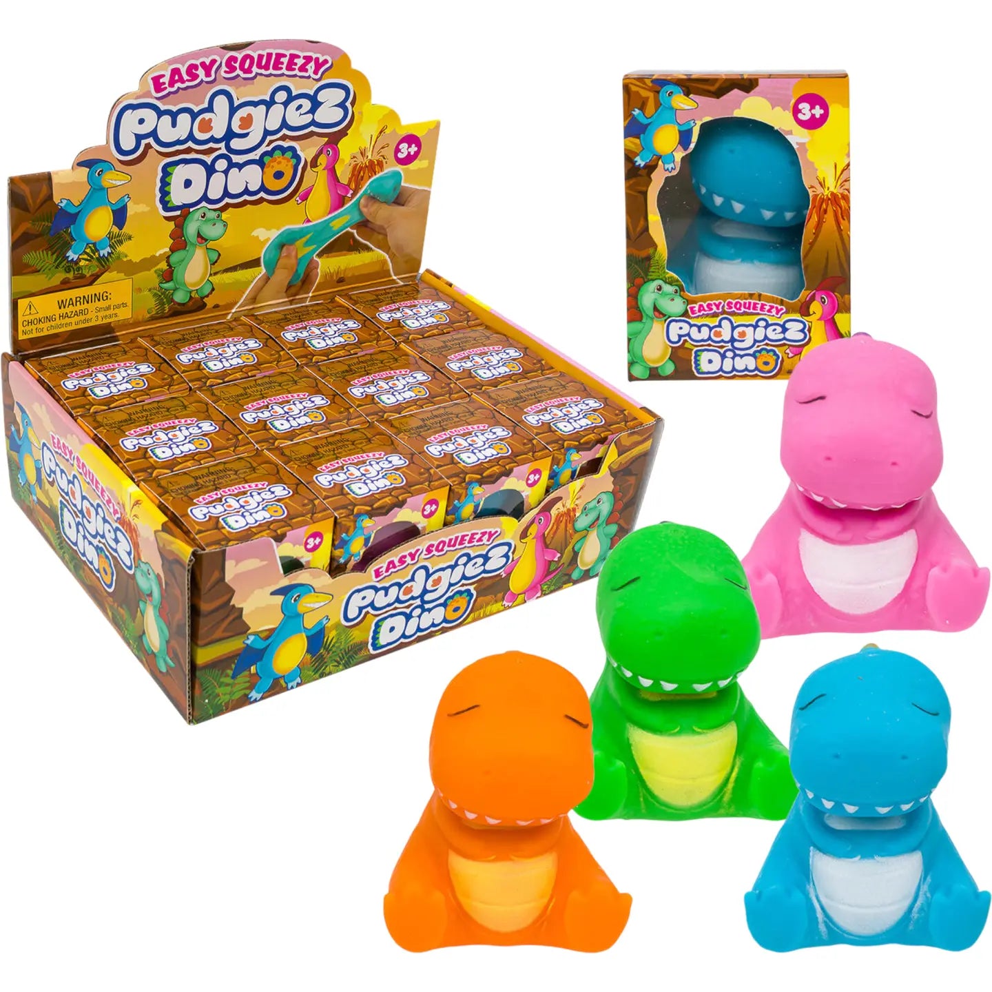 COW CRACK WHOLESALE Miscellaneous > Keychains Easy Squeezy Dino Pudgies Squishy Toy 083176193936 STL93936