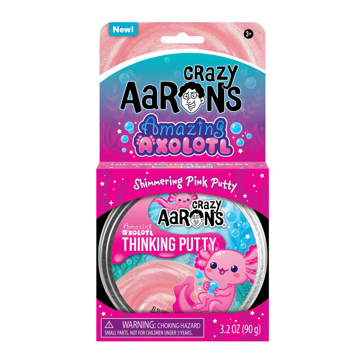 Crazy Aarons Toys Amazing Axolotl - Full Size 4" Thinking Putty Tin 810174290899 CA-810174290899