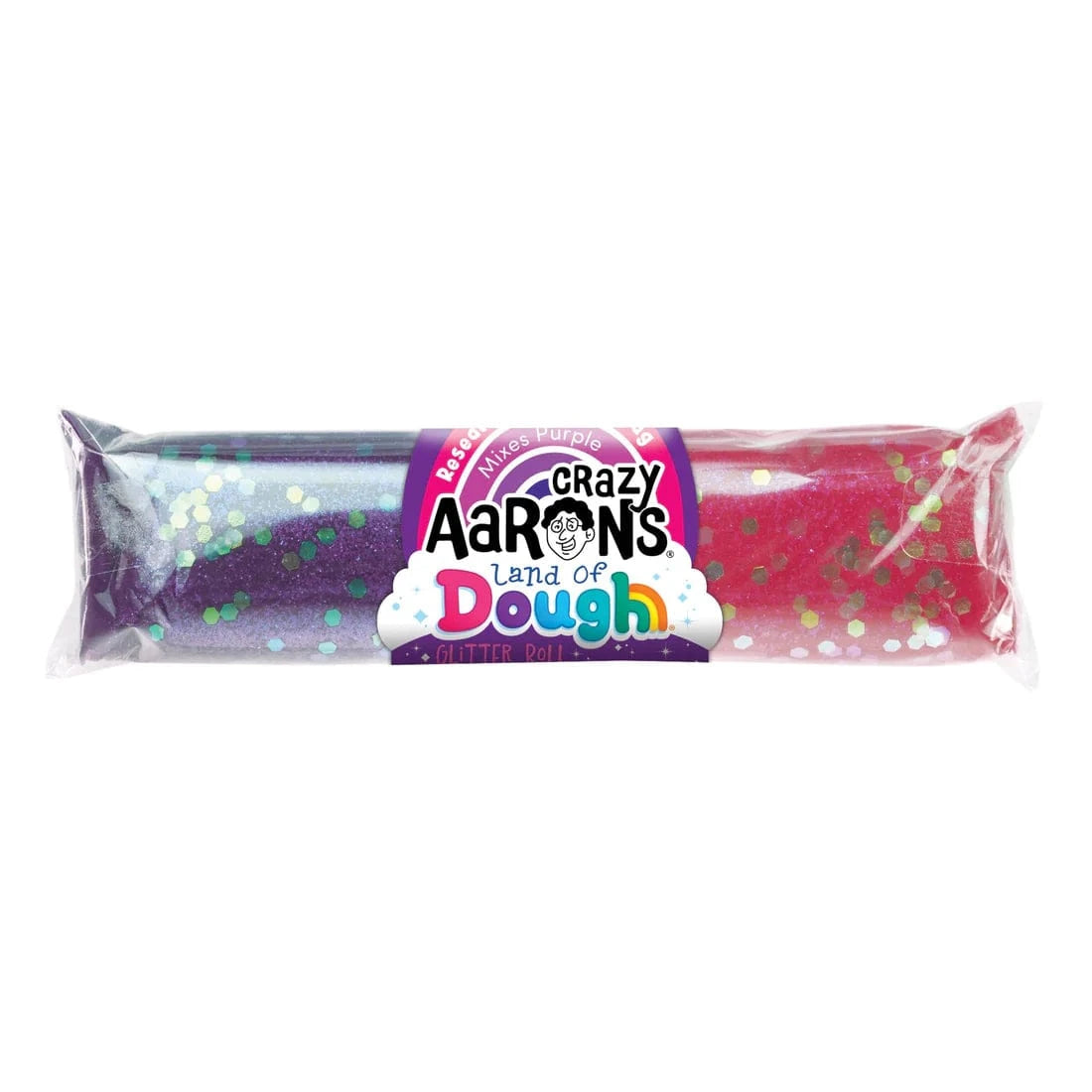 Crazy Aarons Toys Crazy Aarons - PURPLE/PINK GLITTER DOUGH ROLL 810066958838