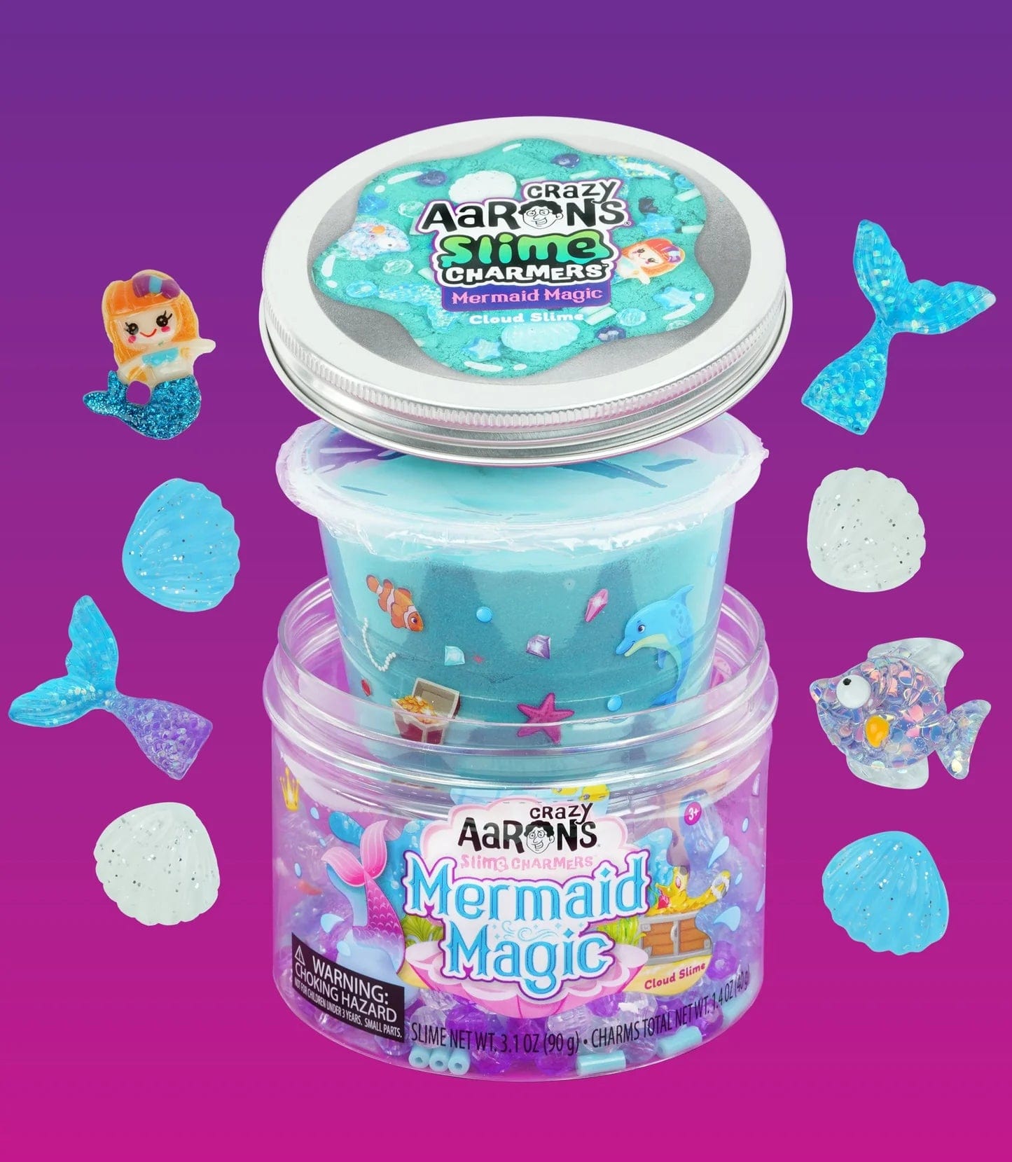 Crazy Aarons Toys > Fidget Toys CRAZY AARONS SLIME CHARMERS - MERMAID MAGIC CLOUD SLIME 810066957541