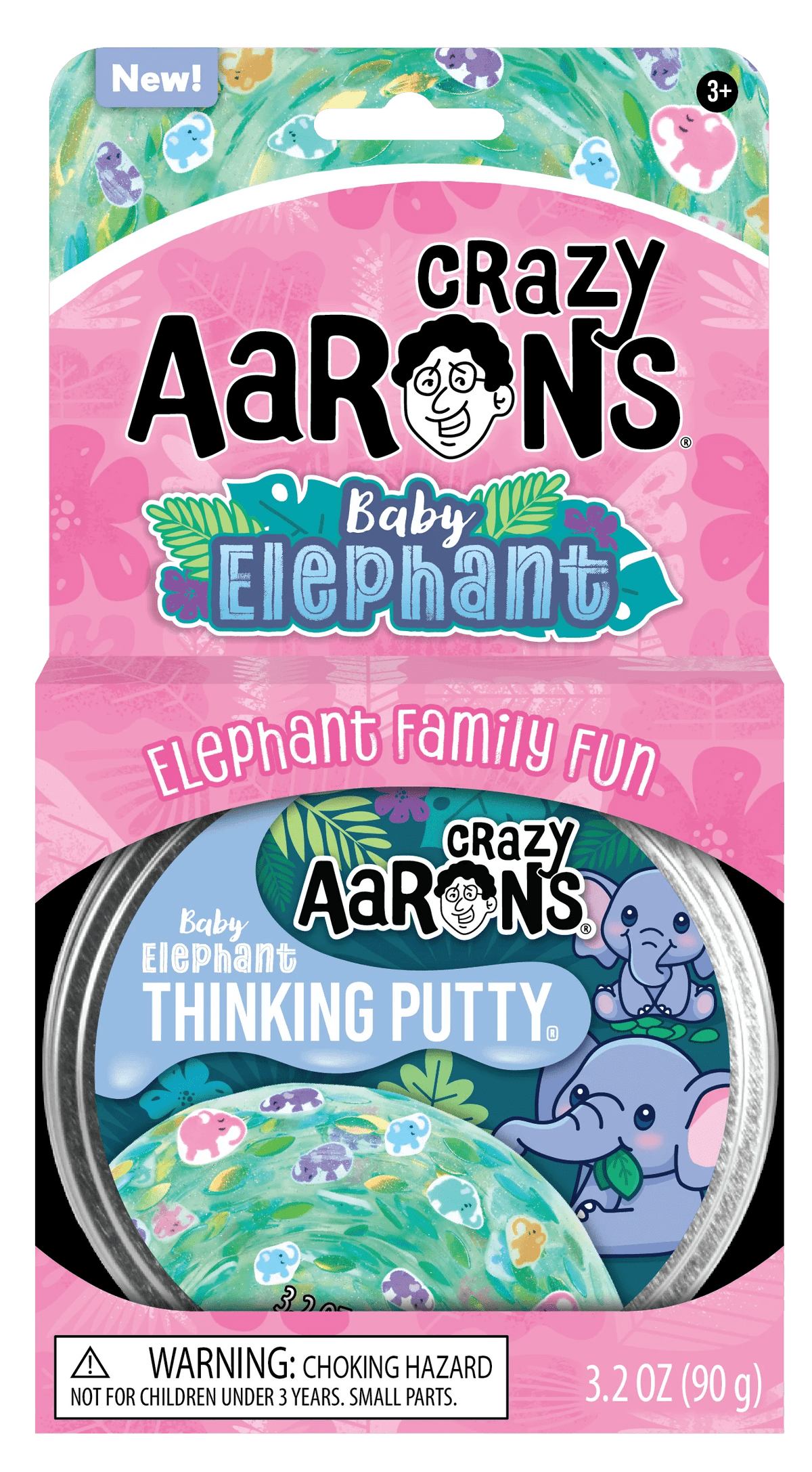 Crazy Aarons Toys > Fidget Toys Crazy Aarons: Thinking Putty - Baby Elephant 810066957350