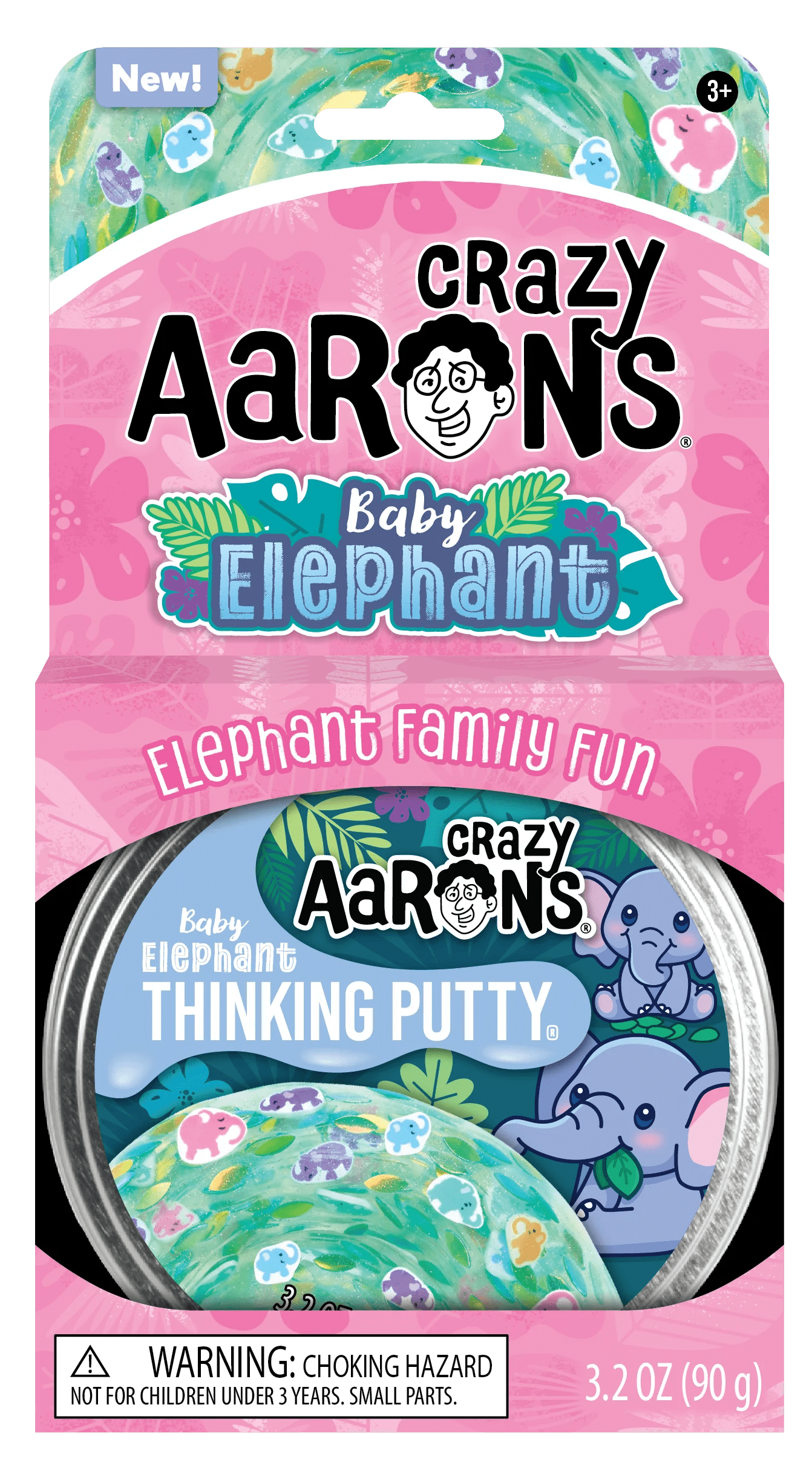 Crazy Aarons Toys > Fidget Toys Crazy Aarons: Thinking Putty - Baby Elephant 810066957350
