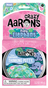 Crazy Aarons Toys > Fidget Toys Crazy Aarons: Thinking Putty - Baby Elephant 810066957350