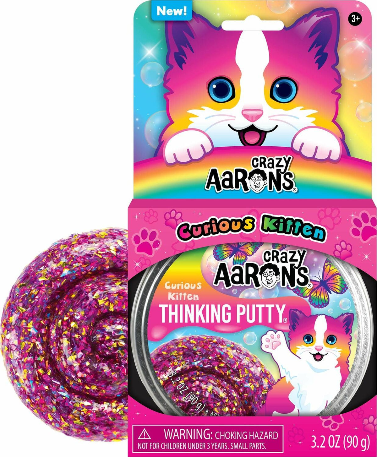 Crazy Aarons Toys > Fidget Toys Crazy Aarons: Thinking Putty - Curious Kitten 810066955028 KT020