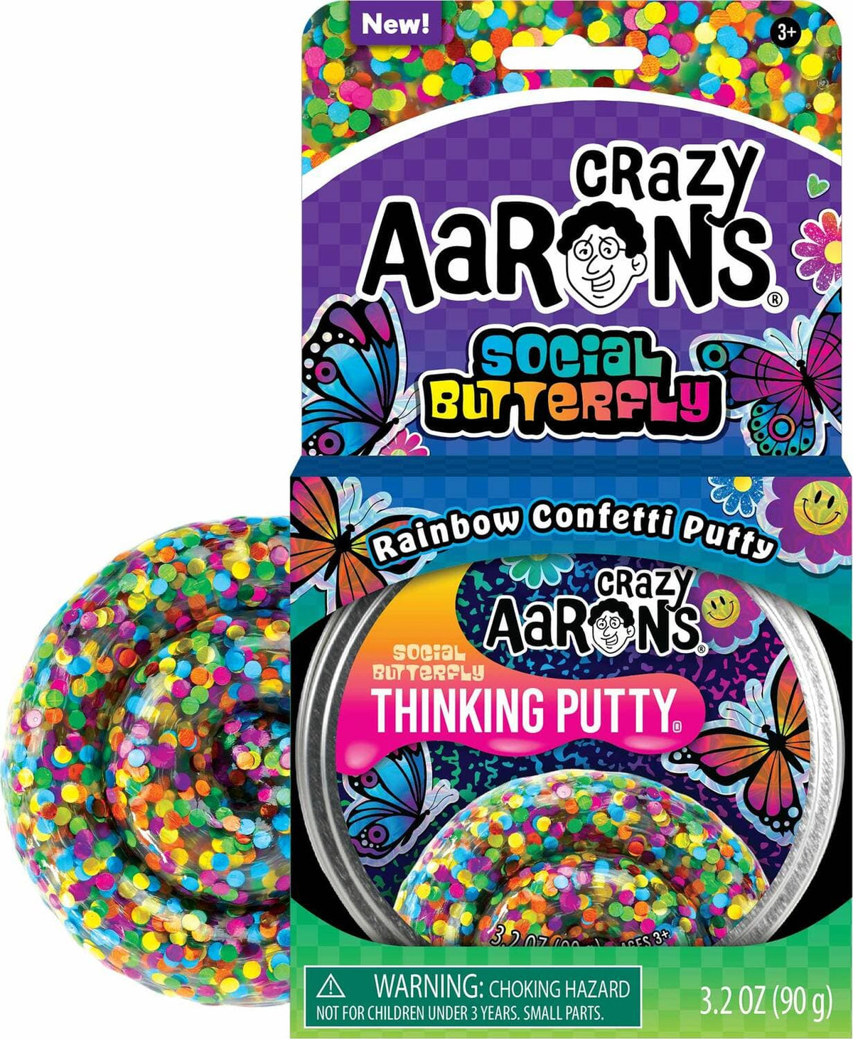 Crazy Aarons Toys > Fidget Toys Crazy Aarons: Thinking Putty - Social Butterfly 810066955042 TF020