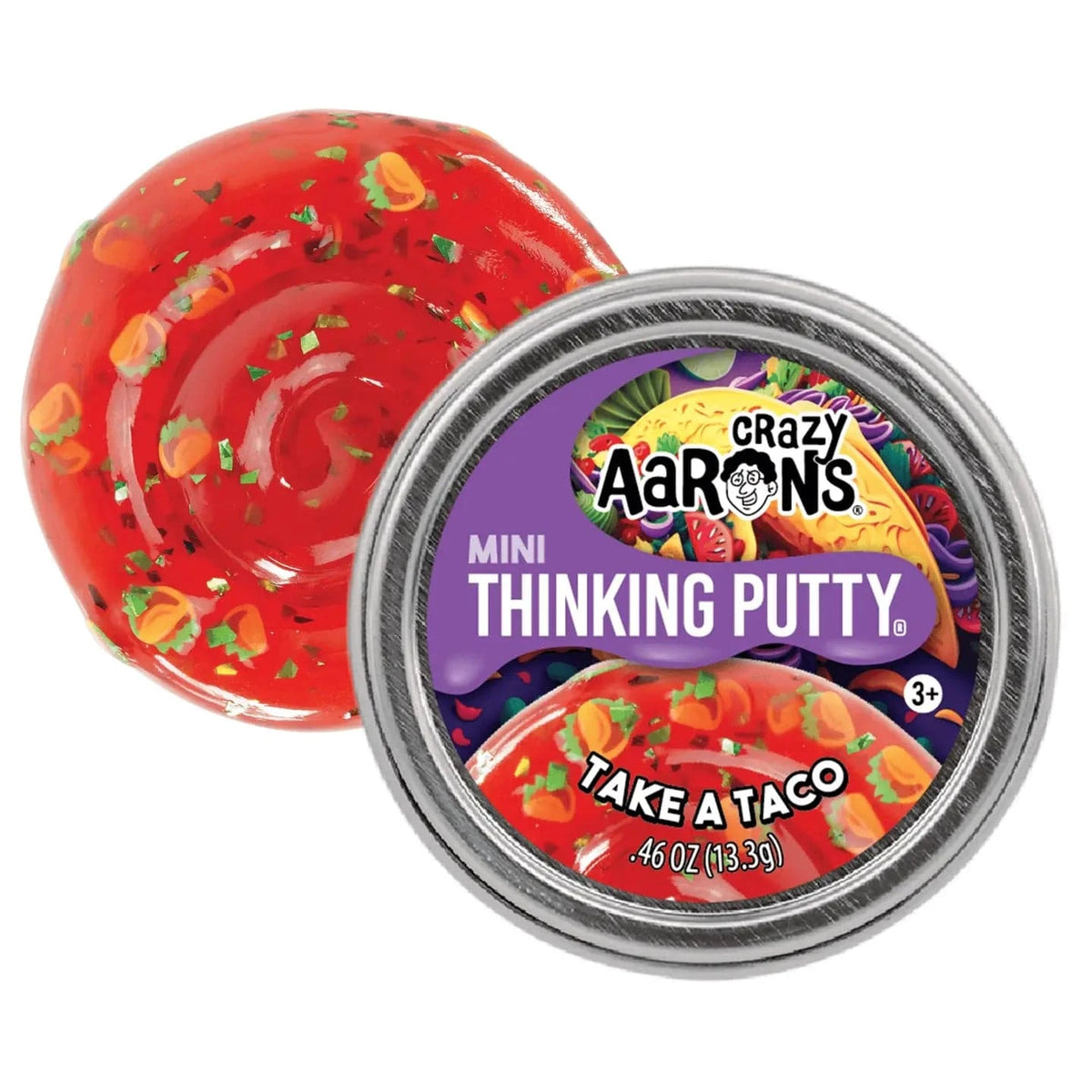 Crazy Aarons Toys > Fidget Toys Mini Take A Taco - 2" Thinking Putty Tin 810066956711 TC003