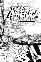 CSN Press Comic Books TEAM AMERICA RACING FULL THROTTLE EDITION #1 (ONE SHOT) CVR E HOWARD CHAYKIN B&W VARIANT 64924187776900151 0526CS0654