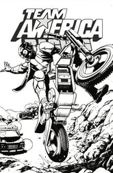CSN Press Comic Books TEAM AMERICA RACING FULL THROTTLE EDITION #1 (ONE SHOT) CVR F JAVIER SALTARES B&W VARIANT 64924187776900161 0526CS0655