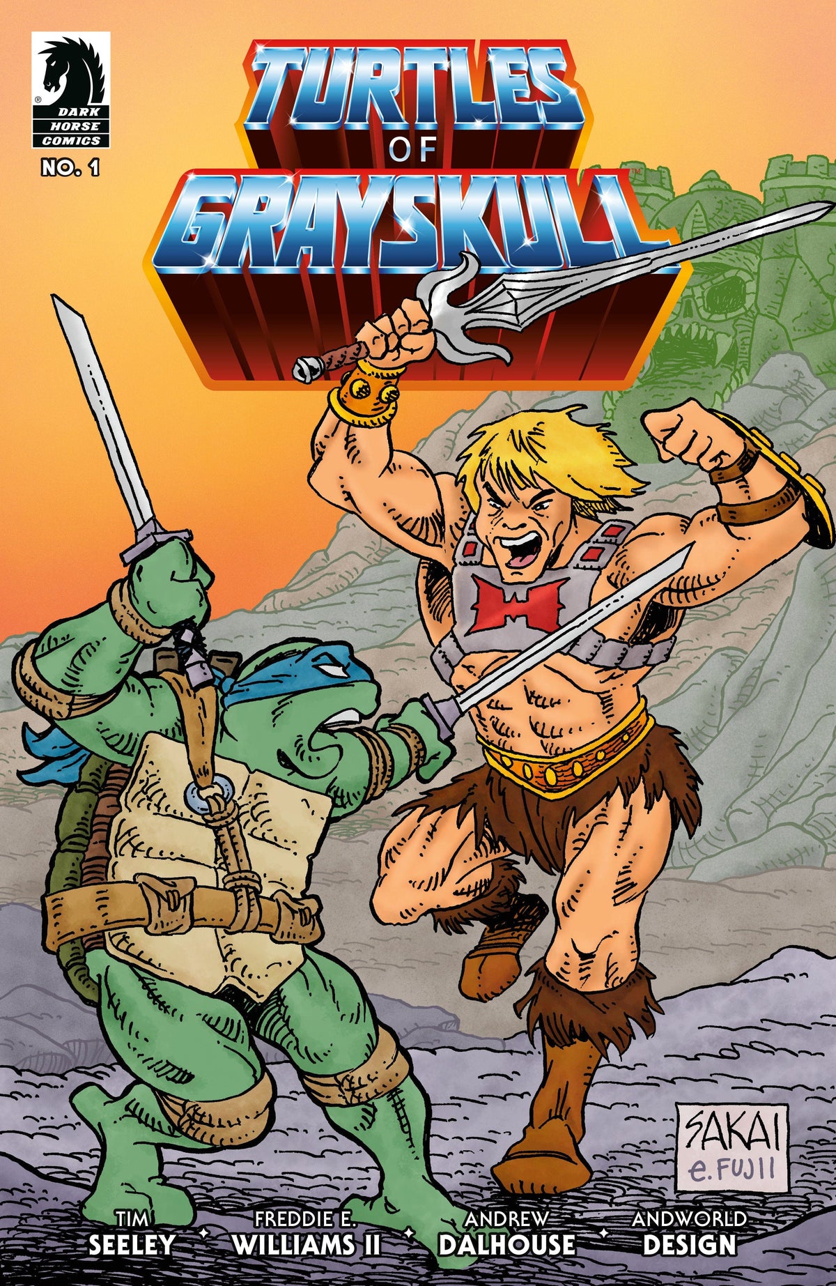 Dark Horse Comics Comic Books Masters of the Universe/Teenage Mutant Ninja Turtles: Turtles of Grayskull #1 (CVR B) (Stan Sakai) 76156801269900121 PRH-76156801269900121
