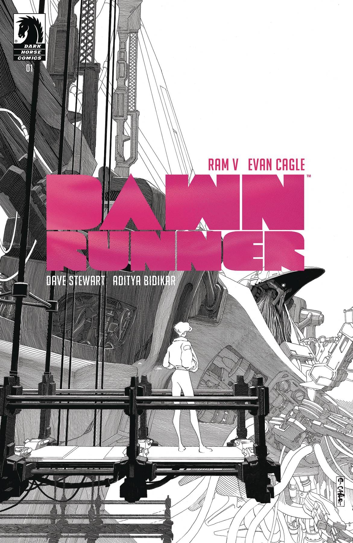 DAWNRUNNER #1 CVR D 1:25 INCV CAGLE B&W FOIL VAR
