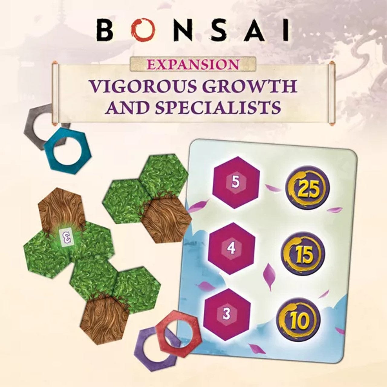 Davinci Editrice SRL Board Games > Large Box Games > Expansions Bonsai: Vigorous Growth and Specialists Mini-Expansion 8032611690570 DVG 9057