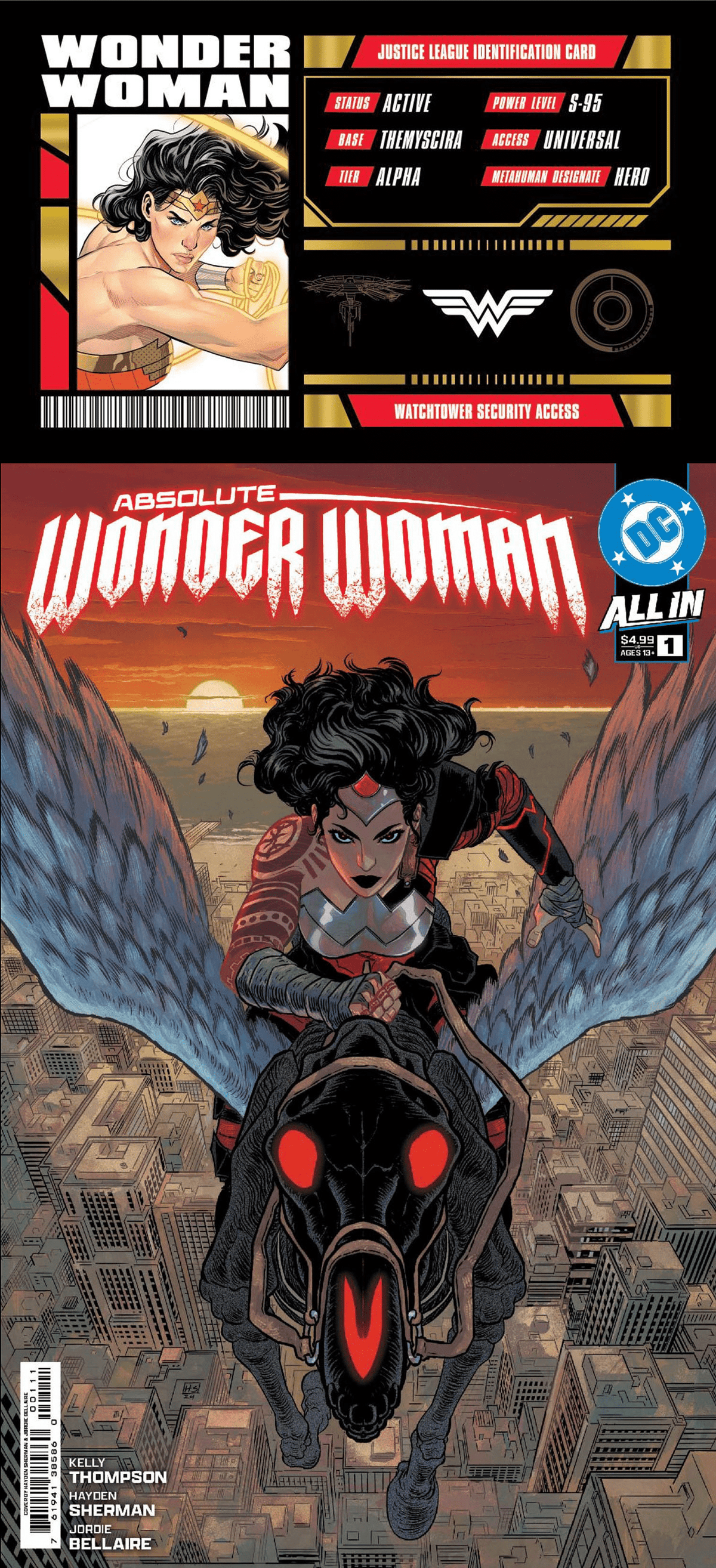 DC Comics Comic Books ABSOLUTE WONDER WOMAN #1 CVR A HAYDEN SHERMAN (W/WONDER WOMAN TRADING CARD) 76194138586000111 TC-0824DC032