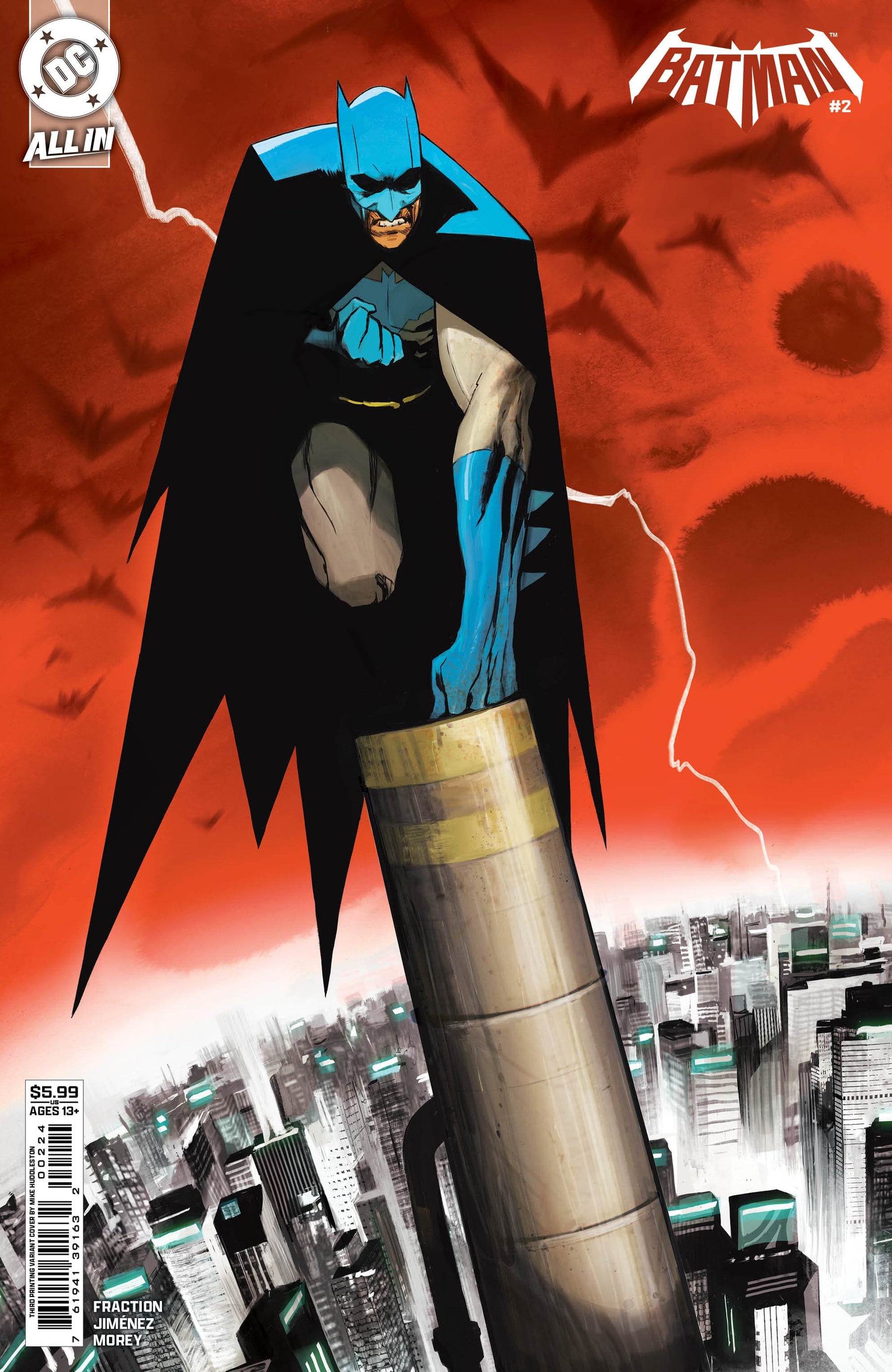 BATMAN #2 Third Printing Cvr B Mike Huddleston Card Stock Var [SIGNED BY MATT FRACTION]
