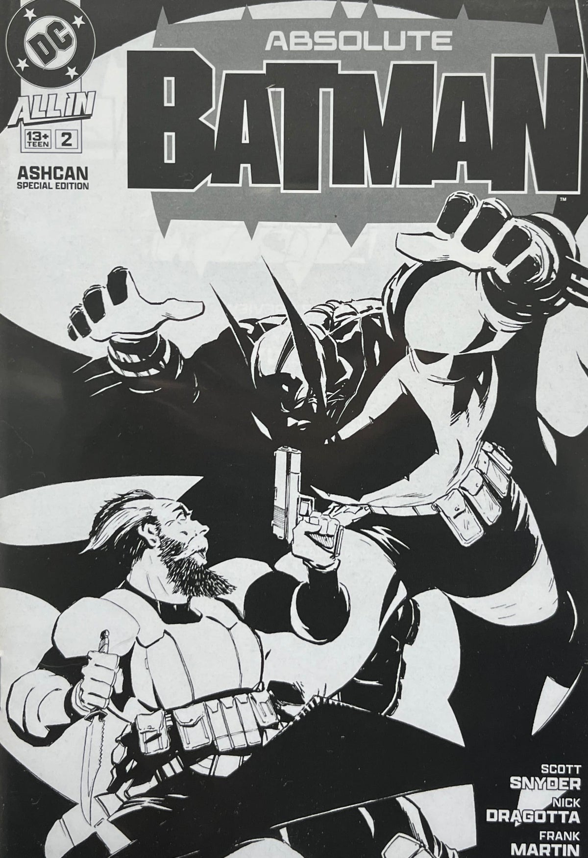 DC Comics Comic Books > Bundles > Signed ABSOLUTE BATMAN #1 SDCC 2024 EXCLUSIVE ASHCAN & ABSOLUTE BATMAN #2 NYCC 2024 ASHCAN [SIGNED BY NICK DRAGOTTA & SCOTT SNYDER] TE-ABSBATMAN-ASHCAN-DOUBLESET-SIGNED-NOV26