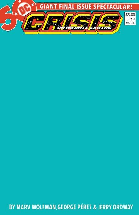 DC Comics Comic Books CRISIS ON INFINITE EARTHS #12 FACSIMILE EDITION CVR C BLANK VAR 76194138484900121 0125DC254