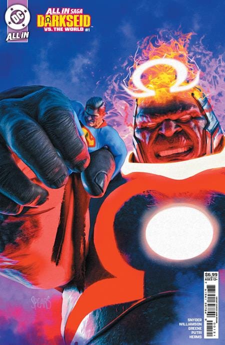 DC ALL IN SAGA DARKSEID VS THE WORLD #1 (ONE SHOT) CVR B MARK SPEARS CARD STOCK VAR [SIGNED & REMARQUED BY SANFORD GREENE]