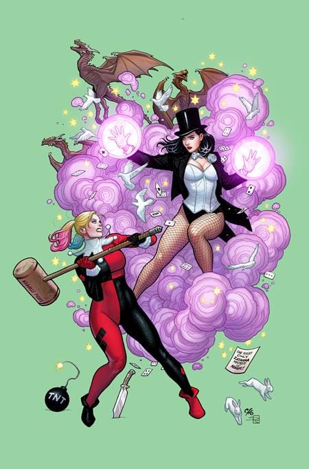 DC Comics Comic Books DC K.O. HARLEY QUINN VS ZATANNA #1 (ONE SHOT) CVR B FRANK CHO CARD STOCK VAR 76194139383400141 1025DC0021