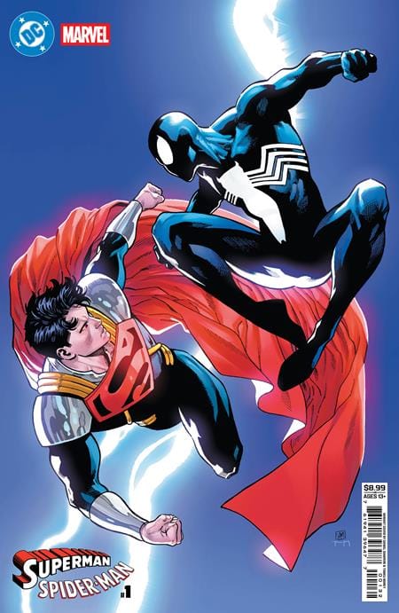 DC Comics Comic Books DC MARVEL SUPERMAN SPIDER-MAN #1 (ONE SHOT) CVR R DANIEL SAMPERE SUPER-BOY PRIME & SPIDER-MAN BLACK CARD STOCK VAR 76194139647700132 0126DC0018