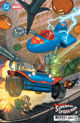 DC Comics Comic Books DC MARVEL SUPERMAN SPIDER-MAN #1 (ONE SHOT) CVR T EVAN DOC SHANER SUPERMOBILE & SPIDER-MOBILE CARD STOCK VAR 76194139647700134 0126DC0020