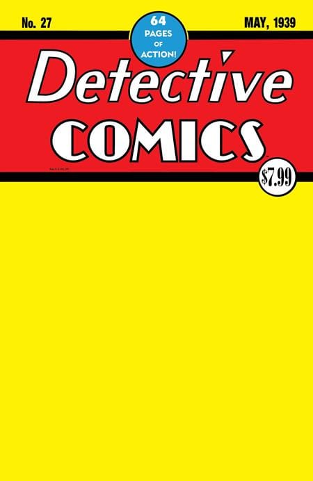 DC Comics Comic Books DETECTIVE COMICS #27 FACSIMILE EDITION CVR C BLANK CARD STOCK VAR (2026) (Release Date: 08/05/2026) 76194139495400131 0626DC0198