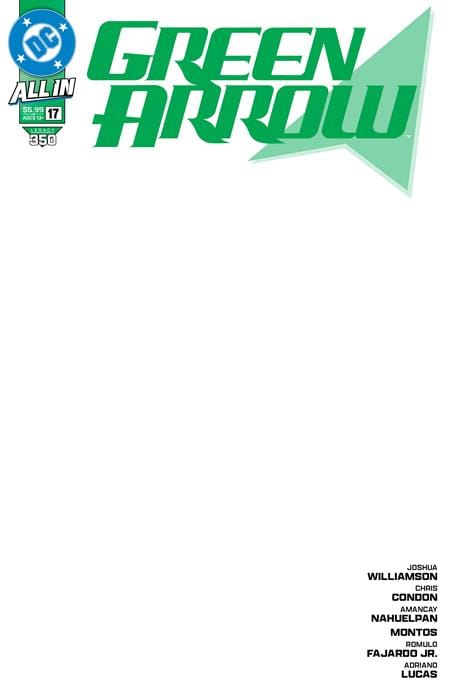 DC Comics Comic Books GREEN ARROW #350 CVR D BLANK CARD STOCK VAR 76194138013101751 0824DC132