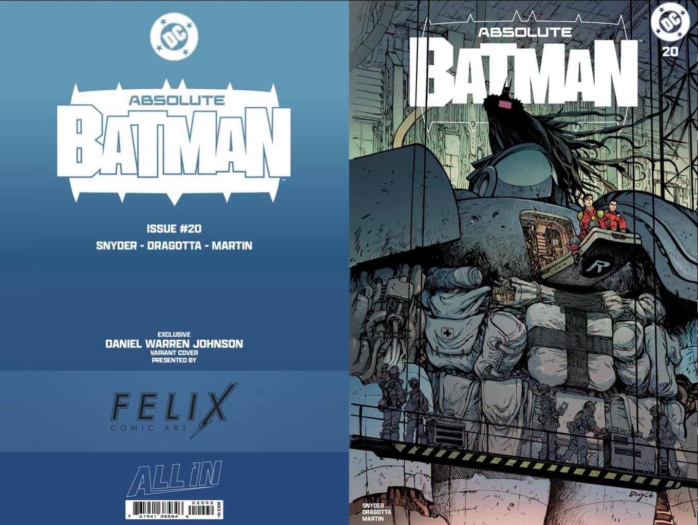 ABSOLUTE BATMAN #20 FELIX COMIC ART DANIEL WARREN JOHNSON CARDSTOCK