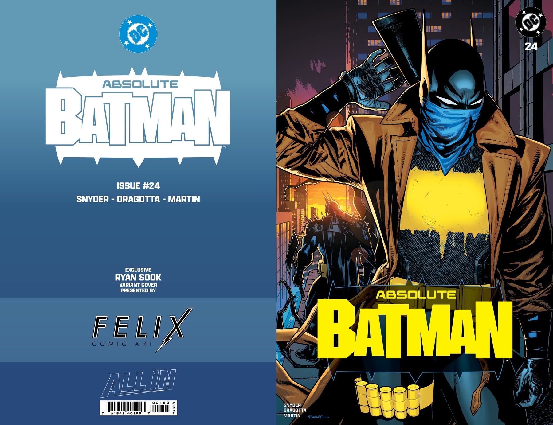 ABSOLUTE BATMAN #24 FELIX COMIC ART RYAN SOOK CARDSTOCK EXCLUSIVE