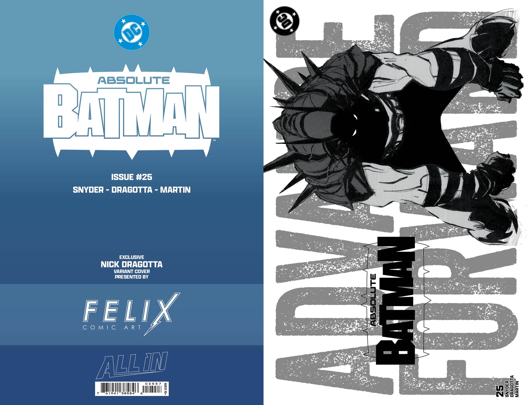 ABSOLUTE BATMAN #25 FELIX COMIC ART NICK DRAGOTTA DESIGN CARDSTOCK EXCLUSIVE