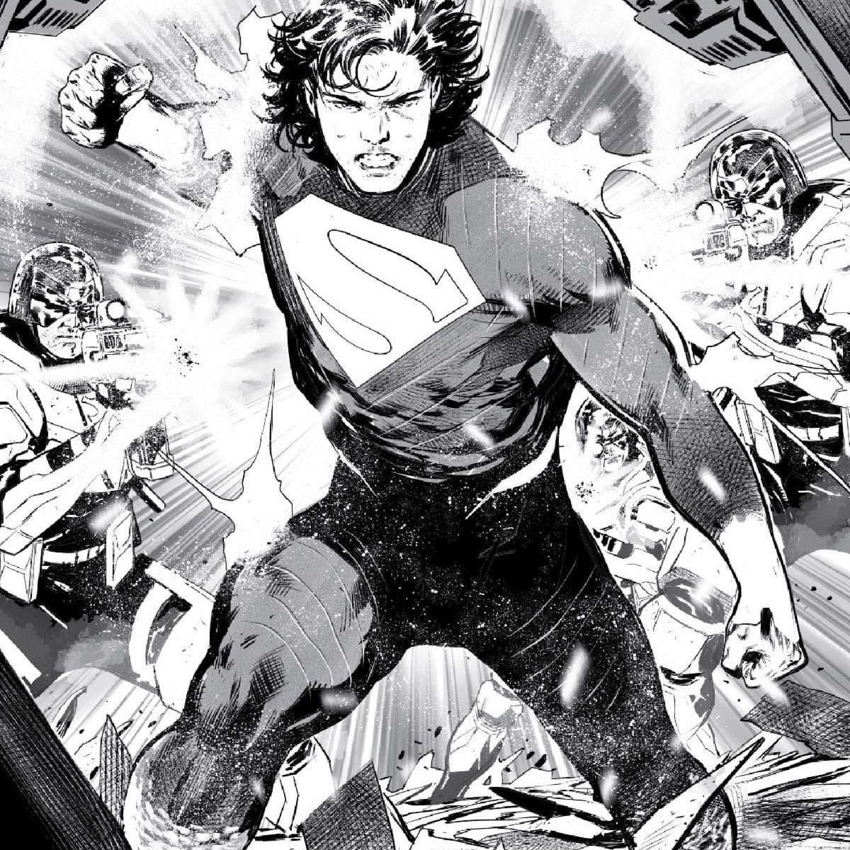 ABSOLUTE SUPERMAN #1 Third Printing Cvr B 1:25 INCV Rafa Sandoval B\u0026W Card  Stock Var, image size:1200x1200