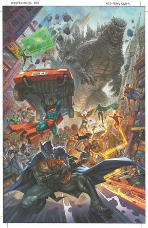 JUSTICE LEAGUE VS GODZILLA VS KONG #1 (OF 6) CVR I INC 1:50 ALAN QUAH CARD STOCK VAR