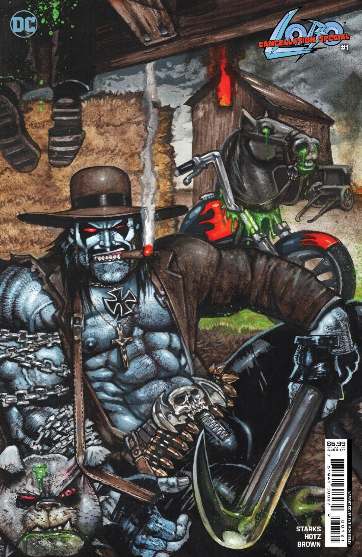 DC Comics Comic Books LOBO CANCELLATION SPECIAL #1 (ONE SHOT) CVR B SIMON BISLEY AFTER DARK BLACK CARD STOCK VAR (MR) 76194138327900121 0724DC178