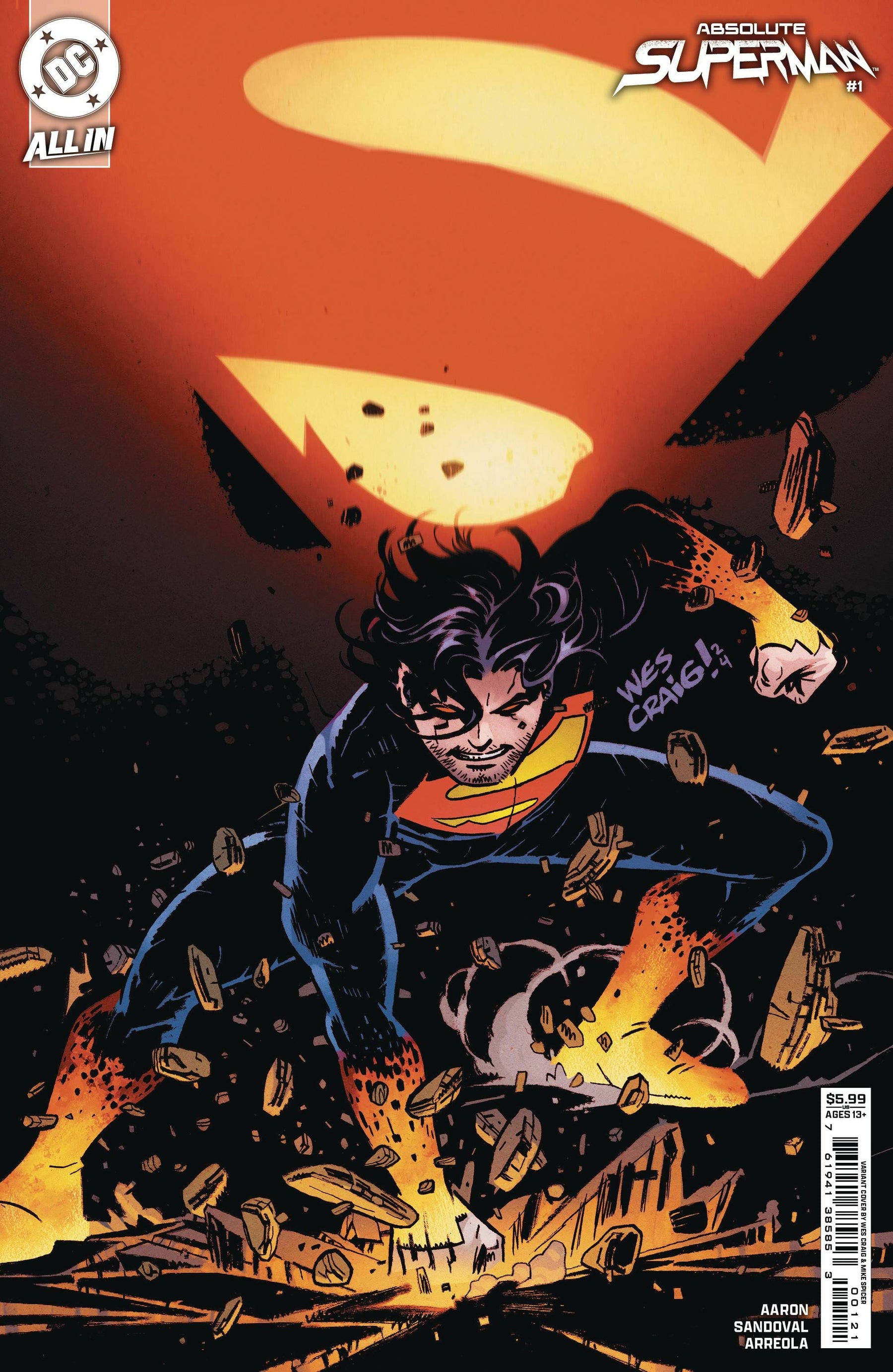 ABSOLUTE SUPERMAN #1 CVR B WES CRAIG CARD STOCK VAR [SIGNED BY JASON AARON]