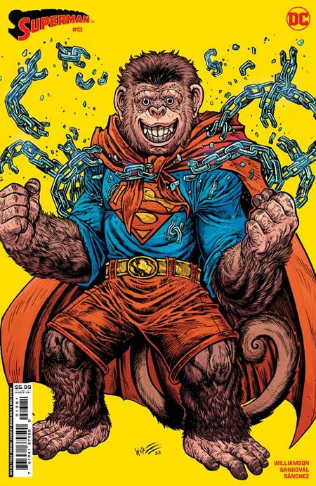 DC Comics Comic Books SUPERMAN #13 CVR F MARIA WOLF APRIL FOOLS BEPPO THE SUPER MONKEY CARD STOCK VAR (HOUSE OF BRAINIAC) 76194137950001381 0224DC086