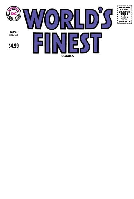 DC Comics Comic Books WORLDS FINEST COMICS #153 FACSIMILE EDITION CVR B BLANK CARD STOCK VAR (Release Date: 11/04/2026) 76194139522700121 0926DC0225