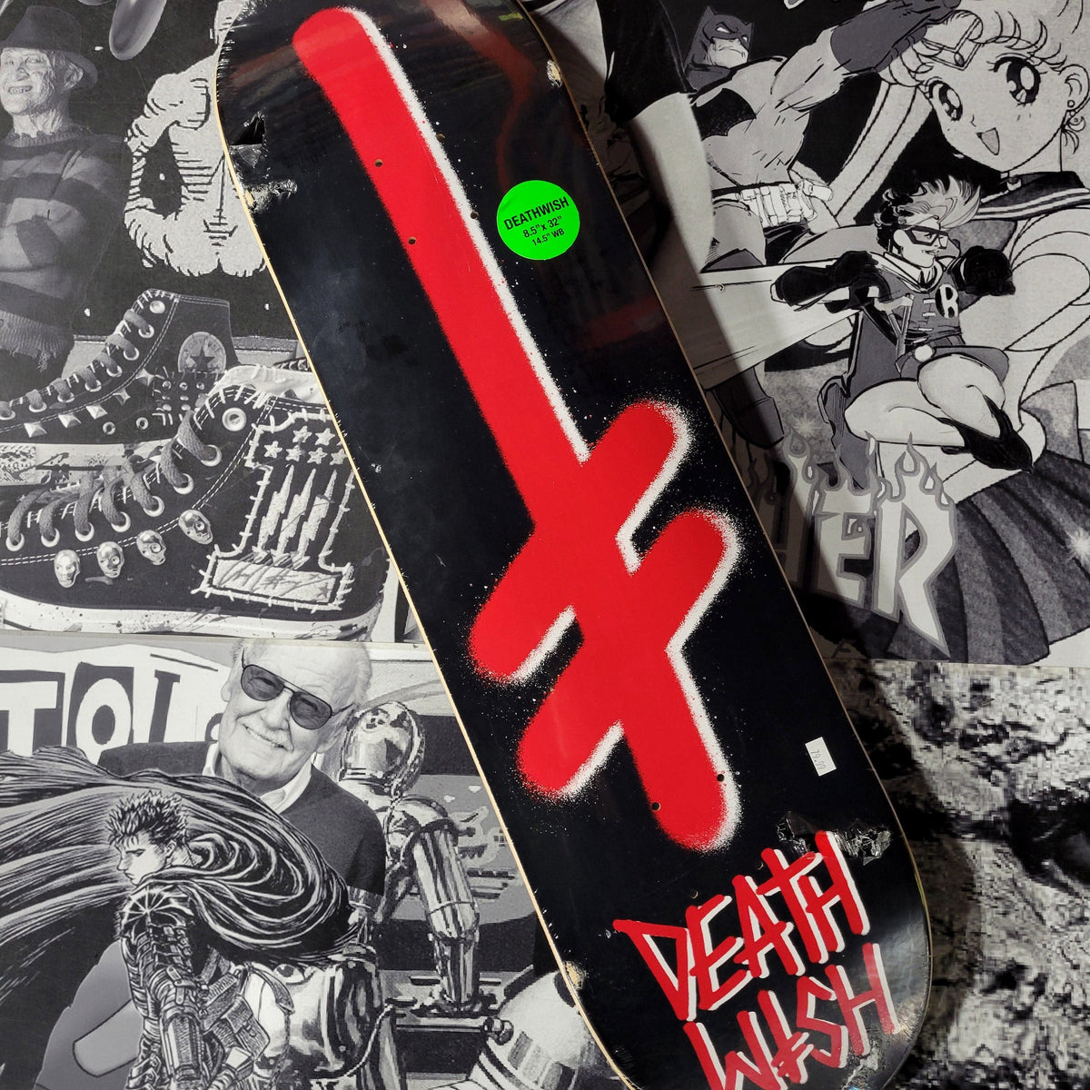 Deathwish Skateboards > Decks Deathwish: Black & Red Spray Paint Logo, 8.5" 48009724