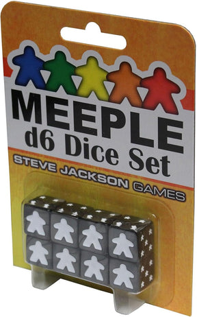 --- Dice > Other Dice Steve Jackson: Plastic 8d6 Set - Meeple, Black 080742097667 SJG 5940A