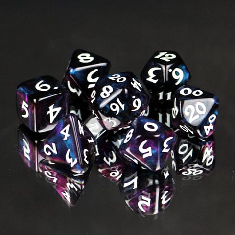 DHD: 7 Piece RPG Set - Elessia Moonstone, Deepwalker with White
