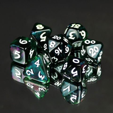 DHD: 7 Piece RPG Set - Elessia Moonstone, Farallon with White