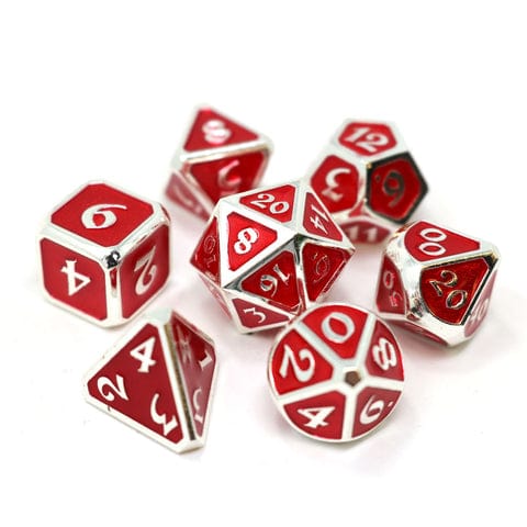 Die Hard Dice Dice > Die Hard Dice DHD: Metal 7 Piece RPG Set - Mythica Platinum Ruby 689355109493 M0102190