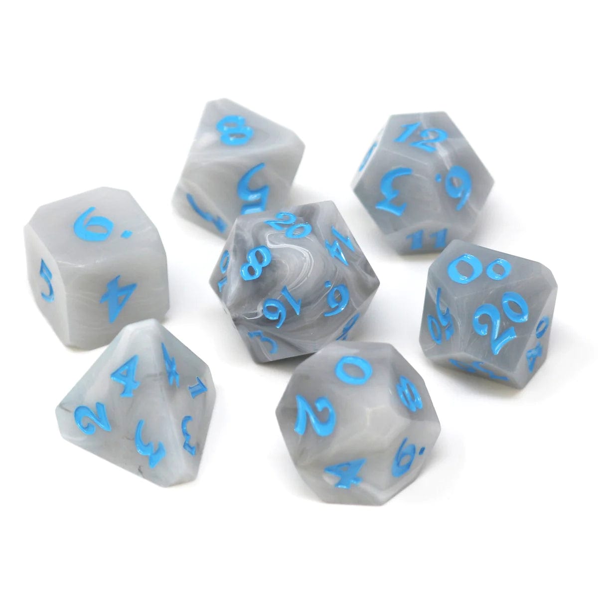 Die Hard Dice Dice > Die Hard Dice Die Hard Dice: 7pc RPG Set - Avalore Talisman Mist with Light Blue 810060787588 P0105130