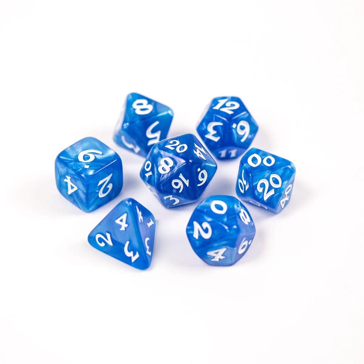 Die Hard Dice: 7pc RPG Set - Elessia Essentials, Blue with White