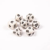 Die Hard Dice: 7pc RPG Set - Elessia Essentials, White with Black