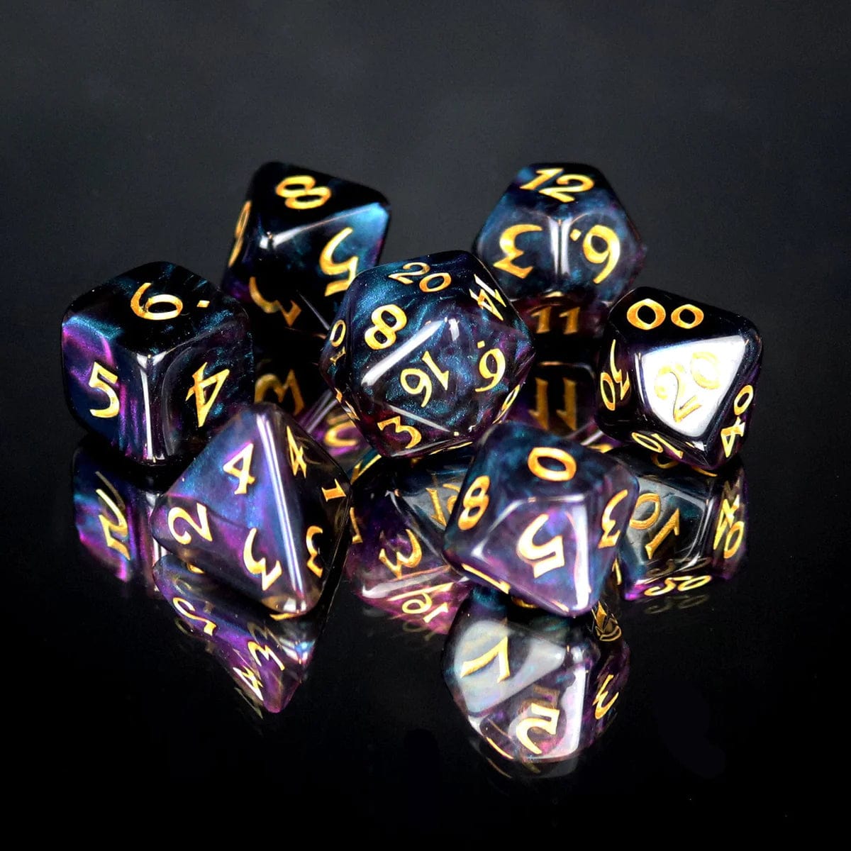 Die Hard Dice Dice > Die Hard Dice Die Hard Dice: 7pc RPG Set - Elessia Moonstone, Deepwalker with Gold 810060786314 P0204020