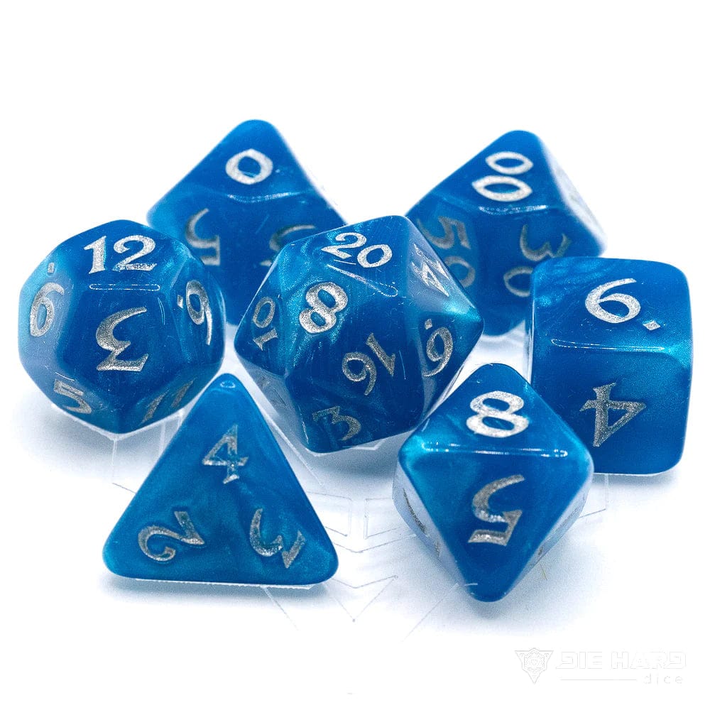 Die Hard Dice: 7pc RPG Set - Elessia, Wish Song with Silver